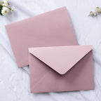 PONATIA 50 PCS/Pack A7 Envelopes, 5.25 x 7.5'' Shiny Dusty Rose Envelopes, Perfect 5x7 envelopes For Wedding Invitation Cards, Christmas Gift Cards Envelopes, Acrylic Invitations, Photos