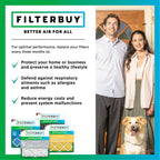 Filterbuy 16x20x1 Air Filter MERV 8 Dust Defense (4-Pack), Pleated HVAC AC Furnace Air Filters Replacement (Actual Size: 15.50 x 19.50 x 0.75 Inches)