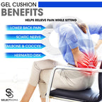 SelectSoma Large Gel Seat Cushion for Desk Chair - Pressure Relief for Back, Sciatica, Coccyx, and Tailbone Pain While Long Sitting – Wheelchair Cushion – Car and Truck Chair Pad