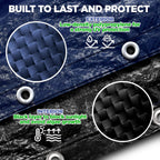 18 ft Round Pool Cover for Above Ground Pools, Above Ground Pool Cover, Swimming Pool Cover, Winter Pool Cover, Keeps Out Debris, Cold and UV Resistant, Supreme Mesh, Navy Blue