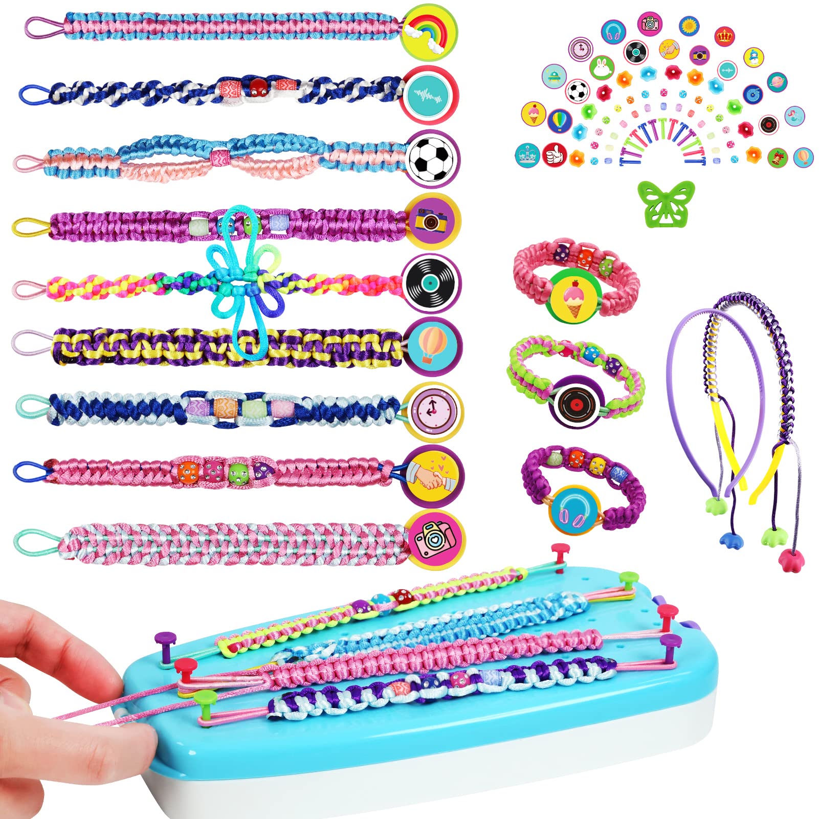 Friendship Bracelet Making Kit for Teen Girls - Arts and Crafts Ideas for Kids Age 6 7 8 9 10-12, DIY Handmade Toys for Birthday Christmas Gifts, Great for Road Trip with Featuring Instructions
