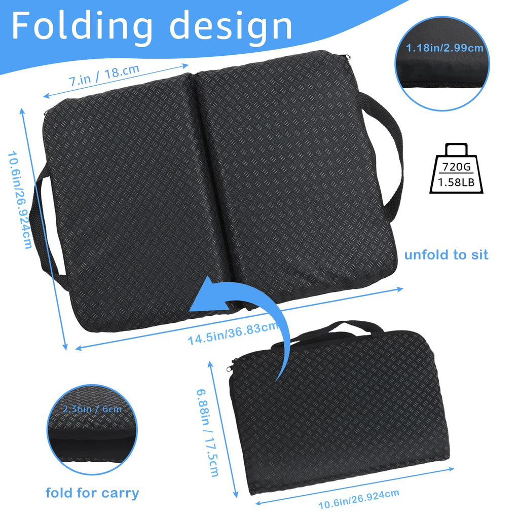 Wllead Gel Portable Seat Cushion (14.5" x 10.6") Foldable Travel Cushion, for Airplane Seats, Camping, Stadium, Cinema, Garden Benches Seat Cushion, Relieve Sedentary Pain