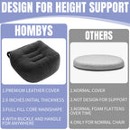HOMBYS Extra Thick Chair Cushions for Office,5 in Breathable Adult Booster Seat for Car,Car Seat Cushion to Raise Seat Height,Shredded Memory Foam Desk Chair Cushion for Long Sitting,Black