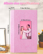 Artfeel Photo Album 4x6 with 300 Pockets,Slip-in Picture Albums,Linen Cover Memory Book with Front Window,White Page Vertical Photo Book for Wedding,Family,Anniversare,Baby,Vacation