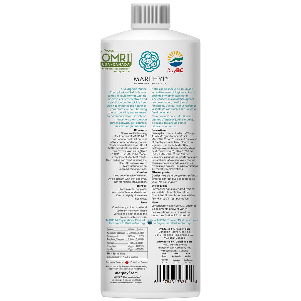 MARPHYL Organic Liquid Fertilizer - Outdoor & Indoor Plant Food - All-Purpose, Nutrient-Rich Lawn Fertilizer & Soil Enhancer for House Plants, Flowers, Vegetables, Succulents, Bamboo, Hydroponics