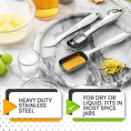 Spring Chef Stainless Steel Measuring Spoons Set of 6 with Leveler, Rectangular Metal Teaspoon & Tablespoon Measuring Spoons for Dry & Liquid Ingredients - Nesting Kitchen Gadgets For Baking & Cooking