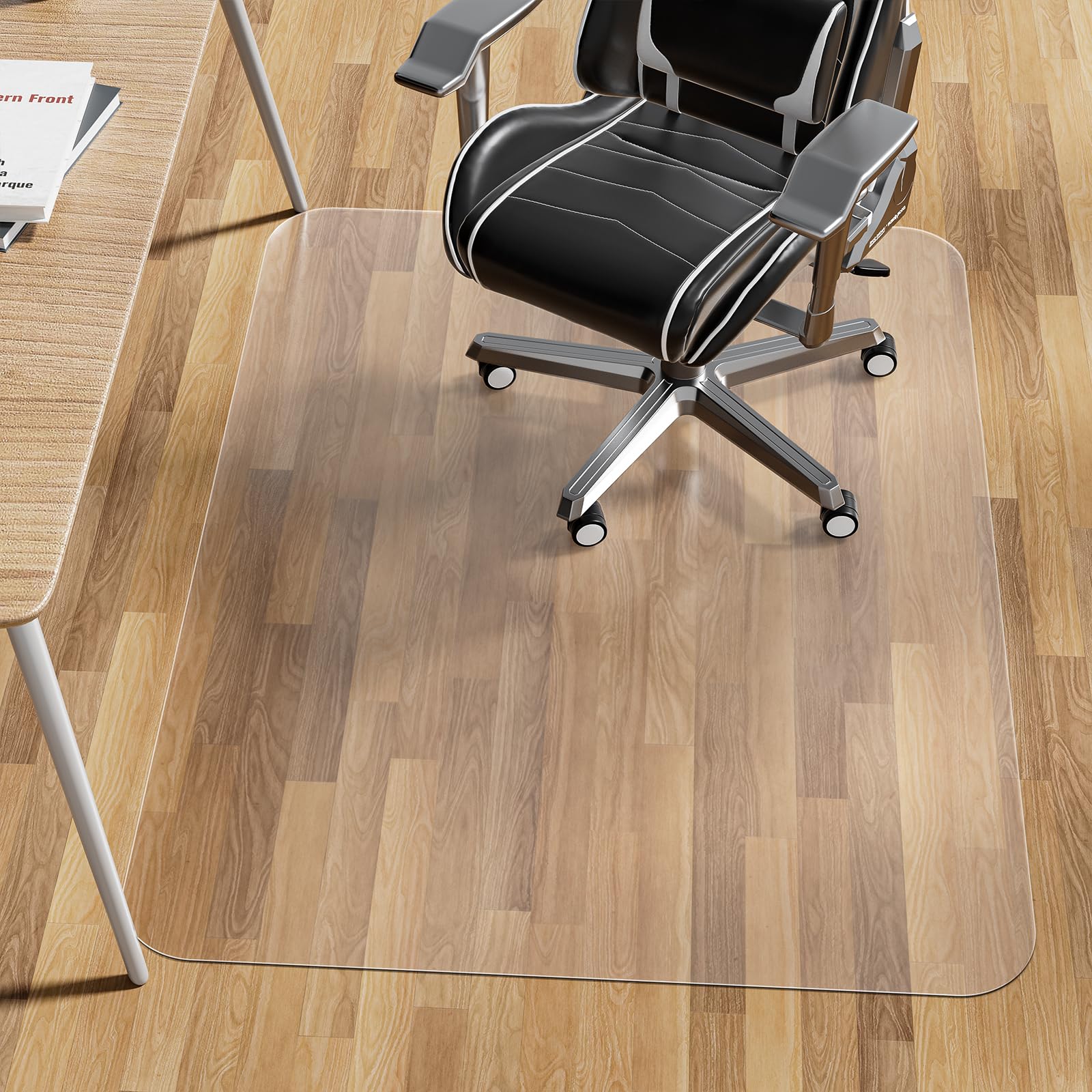 WASJOYE Office Chair Mat for Hard Floor, 36 x 48 in Transparent Hard Floor Protector Cover Home Floor Mat for Computer Desk Rolling Chair