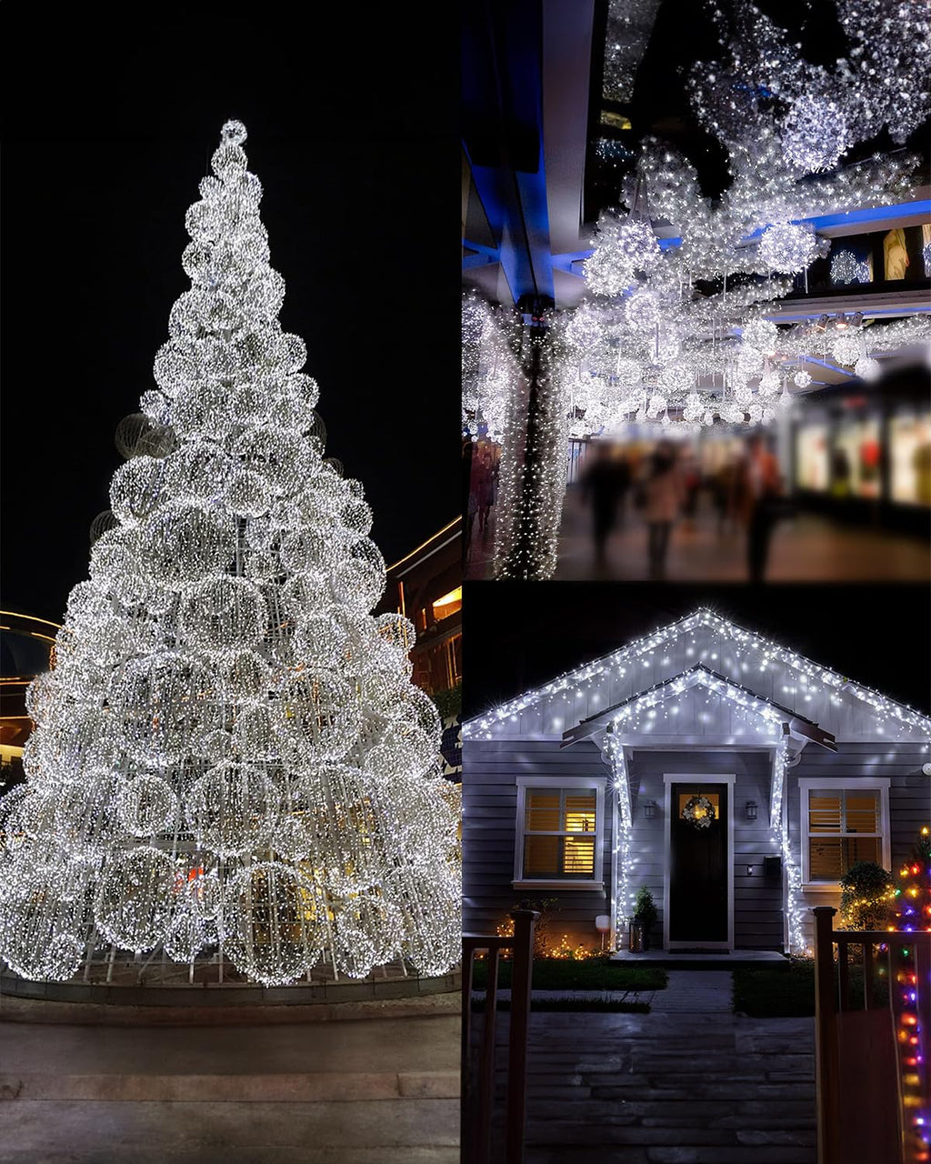 Twinkle Star 2 Pack Outdoor Solar String Lights, 39.4 FT 120 LED Solar Powered Christmas Decorative Fairy Lights with 8 Modes, Waterproof Light for Xmas Trees Patio Yard Wedding Party, White