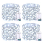 JMEXSUSS 4 Pack 50 LED White Fairy Lights Battery Operated, 16.1ft Christmas Fairy Lights Indoor, White String Lights Waterproof Outdoor for Party Wedding Birthday Holiday Decorations