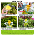 8 Pack Outdoor Hanging Fly Traps, Disposable Flies Killer Trap Bag Catcher with Natural Attractant Bait Bug Catcher and Flying Insect Trap for Outdoor Family Farm Park Orchard Garden