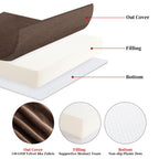 HOMBYS Memory Foam Recliner Cushion for Elderly, 4" Thickness Seat Cushion with Lumbar Support Pillow, Non-Slip & Supportive Chair Seat Cushion with Backrest, (Brown,13" Backrest)