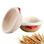 Dimpola Banneton Bread Proofing Basket - Cotton Banneton Basket Set of 2 Sourdough Proofing Basket Round Proofing Bowls Handmade Rattan Baskets and Liners