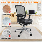 Office Chair Mat for Carpeted Floors, Desk Mats 48"X30" for Rolling Desk on Low Pile Carpets, Small Computer Gaming Plastic Floor Mats for Office Chair on Carpet, Easy Glide Without Curling