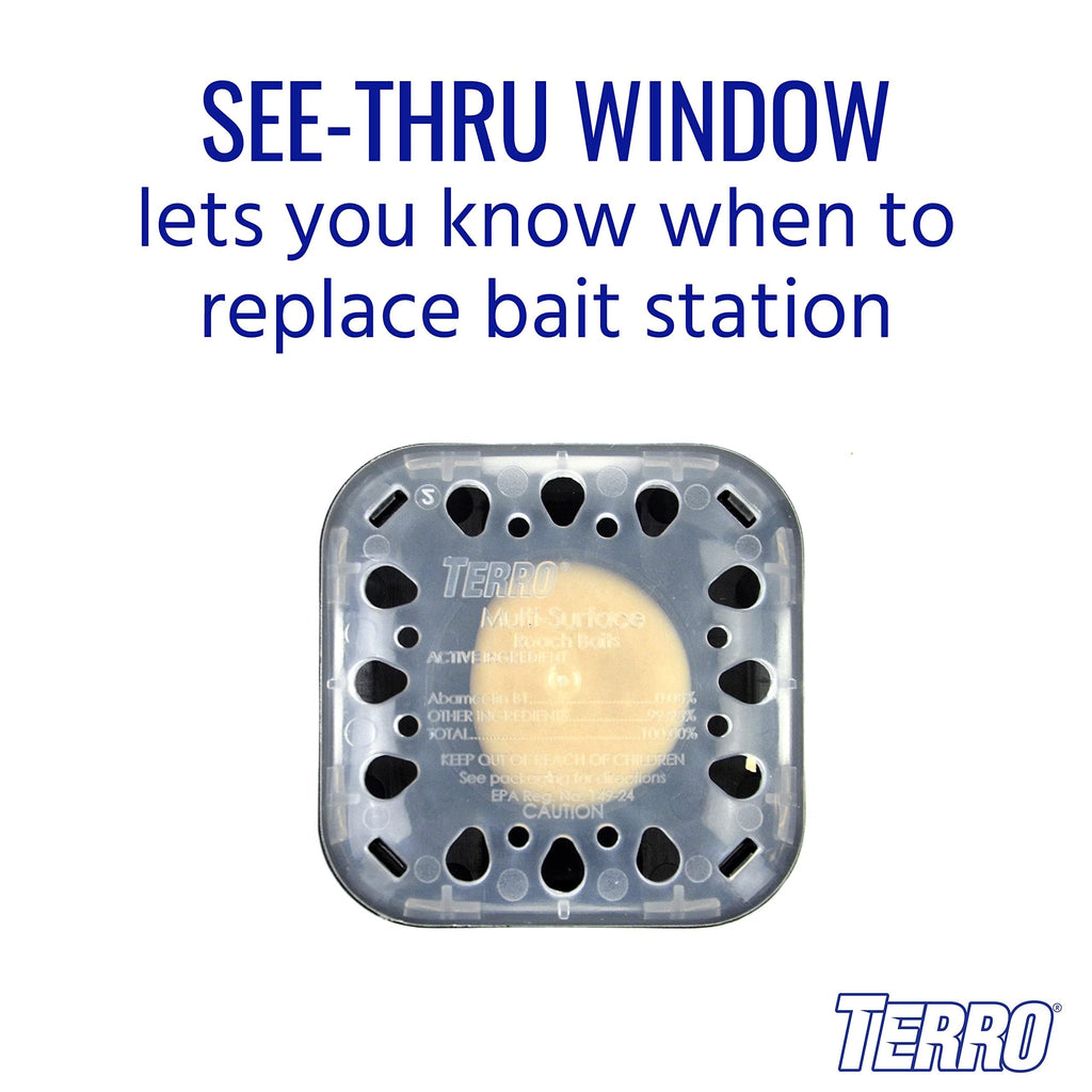 TERRO T500 Indoor Multi-Surface Roach Killing Bait Cockroach Killer - 6 Bait Stations, Black