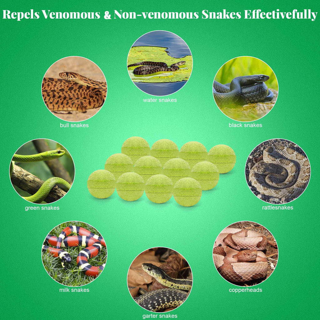 24Pcs Natural Snake Repellent Powerful Snake Away Repellent Balls for Outdoors Indoor, Repel to Snakes Rats and Other Pests, Natural Plant Formula Pest Insect Control