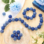 Loetere 40 Pcs 20mm Rhinestone Beads Crystal Round Disco Ball Beads Bulk Chunky Bubblegum Beads Charms for Christmas DIY Pens Making Jewelry Supplies Craft European Style Bracelets (Dark Blue)