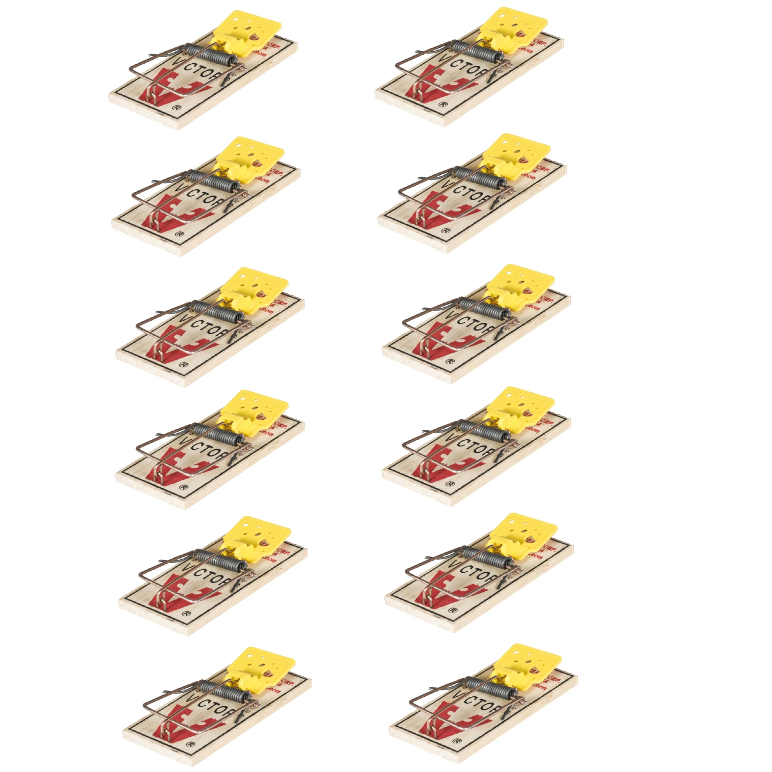 Victor M035-12 Plastic Pedal Easy Set Sustainably Sourced FSC Wood Snap Mouse Trap - 12 Traps