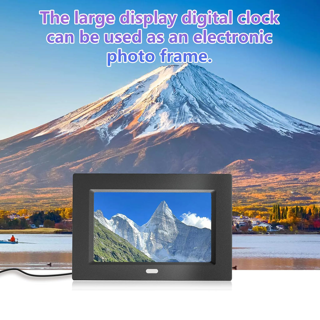 MRCHYDZ 7 Inch Clock with Day and Date for Elderly Large Display Digital Clock 12 Alarms 3 Medicine Reminders Large Font Dementia Clocks Alarm Clock for Seniors Day Clock Black