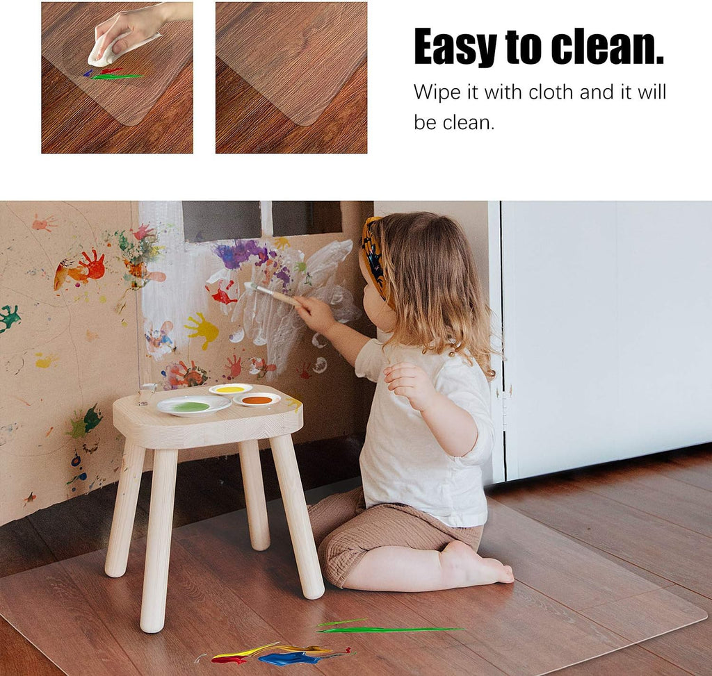 Vicwe Chair Mat for Hardwood Floor, 46” x 60” Large Office Chair Mats, Clear Floor Protector Mat, Easy Rolling Chair Mats for Office Home, Easy to Clean (Rectangle)