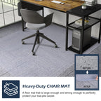 SALLOUS Clear Heavy Duty Chair Mat for Carpeted Floors - 48" x 36" Gaming and Rolling Desk Floor Mat With Grips for Home Office