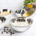 WHYSKO Meal Prep Stainless Steel Mixing Bowls Set, Home, Refrigerator, and Kitchen Food Storage Organizers | Ecofriendly, Reusable, Heavy Duty (White)