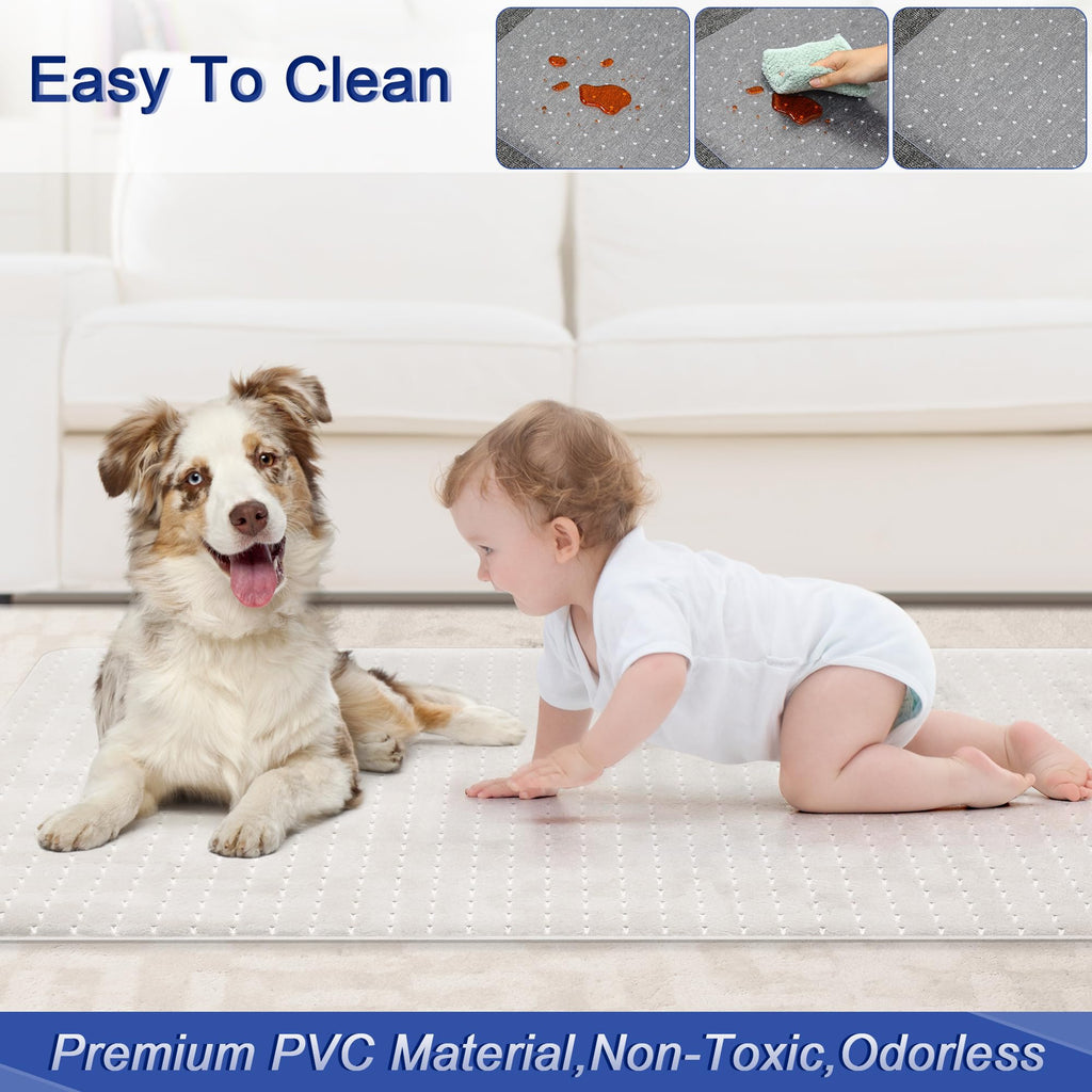 Office Chair Mat for Carpet, Clear Chair Mat with Studs for Low Pile Carpeted Floors, Transparent Thick and Sturdy Carpet Floor Protector for Desk Chair on Office, Home, Gaming - 30"x48"Rectangle