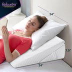 Adjustable Bed Wedge Pillow for Sleeping - Wedge Pillow for Sleep Apnea, Gerd, Acid Reflux Relief, Post Surgery - Foam Wedge Pillow for Back Pain Relief, Sleep Apnea Pillow Wedge or for Seniors