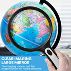 Large magnifying glass with light, 10x 20x handheld clear magnifying glass with 4 LED high brightness lights, free storage bag, cleaning cloth, suitable for The elderly to read, check