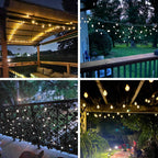 1-Pack Warm White & 1-Pack Cool White Total 100 LED 64FT Crystal Globe Solar String Lights Outdoor, Waterproof Solar Outdoor Lights with Modes, Solar Lights for Garden Tree Patio Christmas Decoration