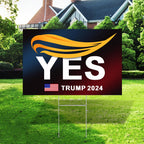 Oligei Trump Yard Signs, Trump 2024 Yard Sign 18" X 12", YES Trump Yard Signs 2024 Double Sided Fade Resistant, Take America Back Trump Signs for Yard Heavy Duty Metal H-Frames