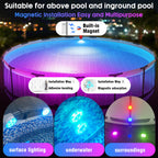 Underwater Pool Lights for Above Ground and Inground Swimming Pools with Remote Timer Off, Magnetic RGB Submersible LED Lights Rechargeable Spotlight 16 Colors 9-mode for Hot Tubs, Fountain -2Pack