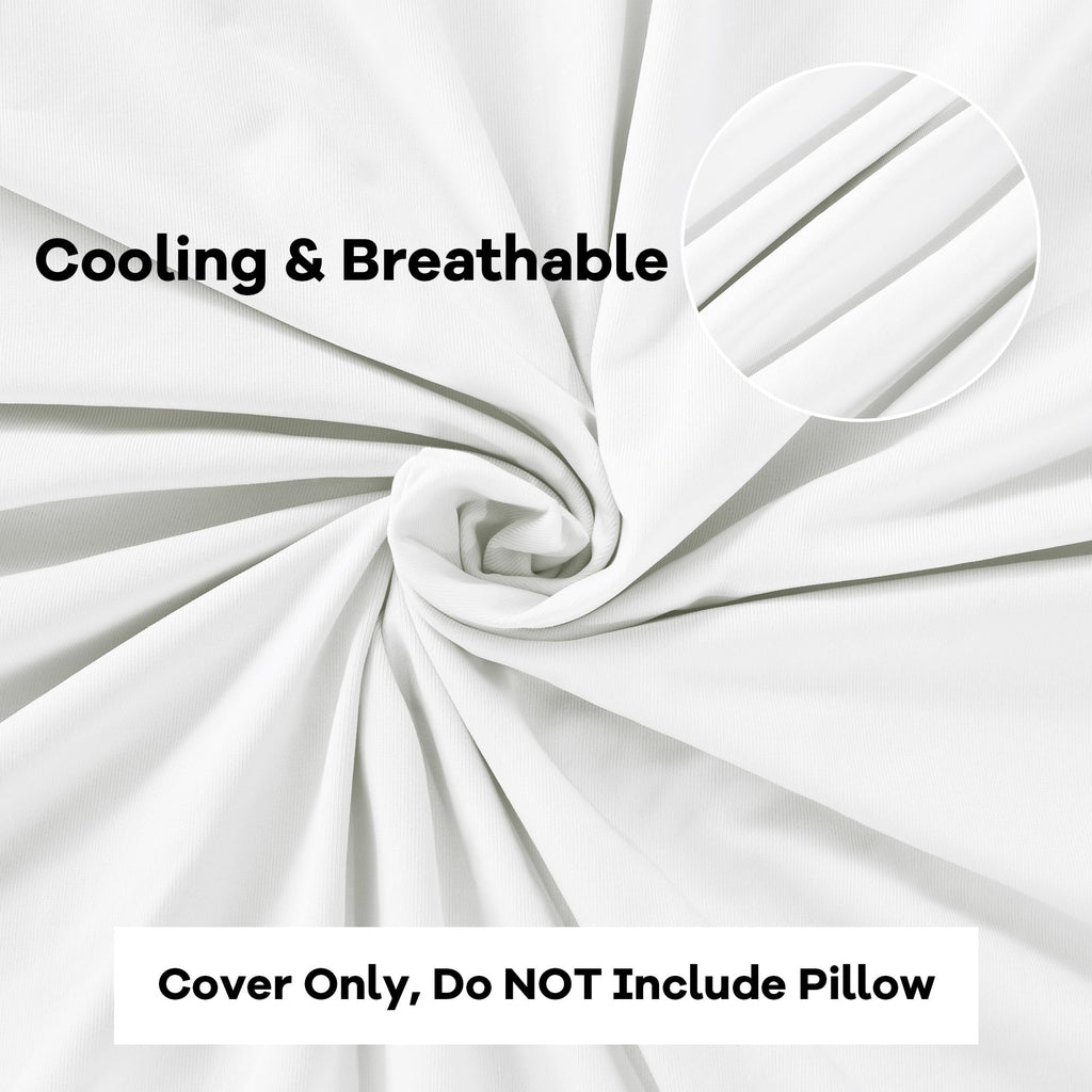 HOMBYS Cooling Bed Wedge Pillow Cover Q-max 0.4 Cool Pillowcases Super Soft & Skin-Friendly with Zipper Design, Removable & Machine Washable Pillowcase, (White, 25"x25"x8")