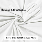 HOMBYS Cooling Bed Wedge Pillow Cover Q-max 0.4 Cool Pillowcases Super Soft & Skin-Friendly with Zipper Design, Removable & Machine Washable Pillowcase, (White, 25"x25"x8")