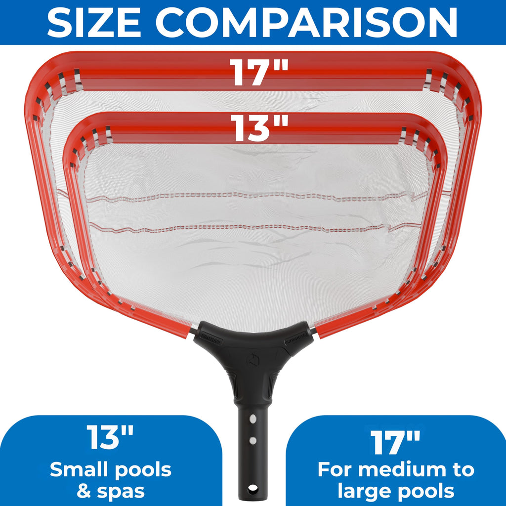 ProTuff 17” Silt Net Pool Skimmers for PROS – 6 Pack – “490 Promise” Unlimited, Unconditional Replacement -- Ultra-Durable Ultra-Fine Net for Silt – Heavy-Duty Aluminum Frame & EZ-Clip Pole Attachment