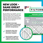 Filterbuy 16x25x4 Air Filter MERV 8 Dust Defense (2-Pack), Pleated HVAC AC Furnace Air Filters Replacement (Actual Size: 15.50 x 24.50 x 3.63 Inches)
