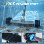 UIRWAY 4-in-1 Deluxe Swimming Pool Cleaning Kit - Includes Detachable Pool Brush, Heavy Duty Deep Leaf Skimmer Net, Fine Mesh Net, Extendable Aluminum Pole for Inground & Above Ground Pools Cleaning