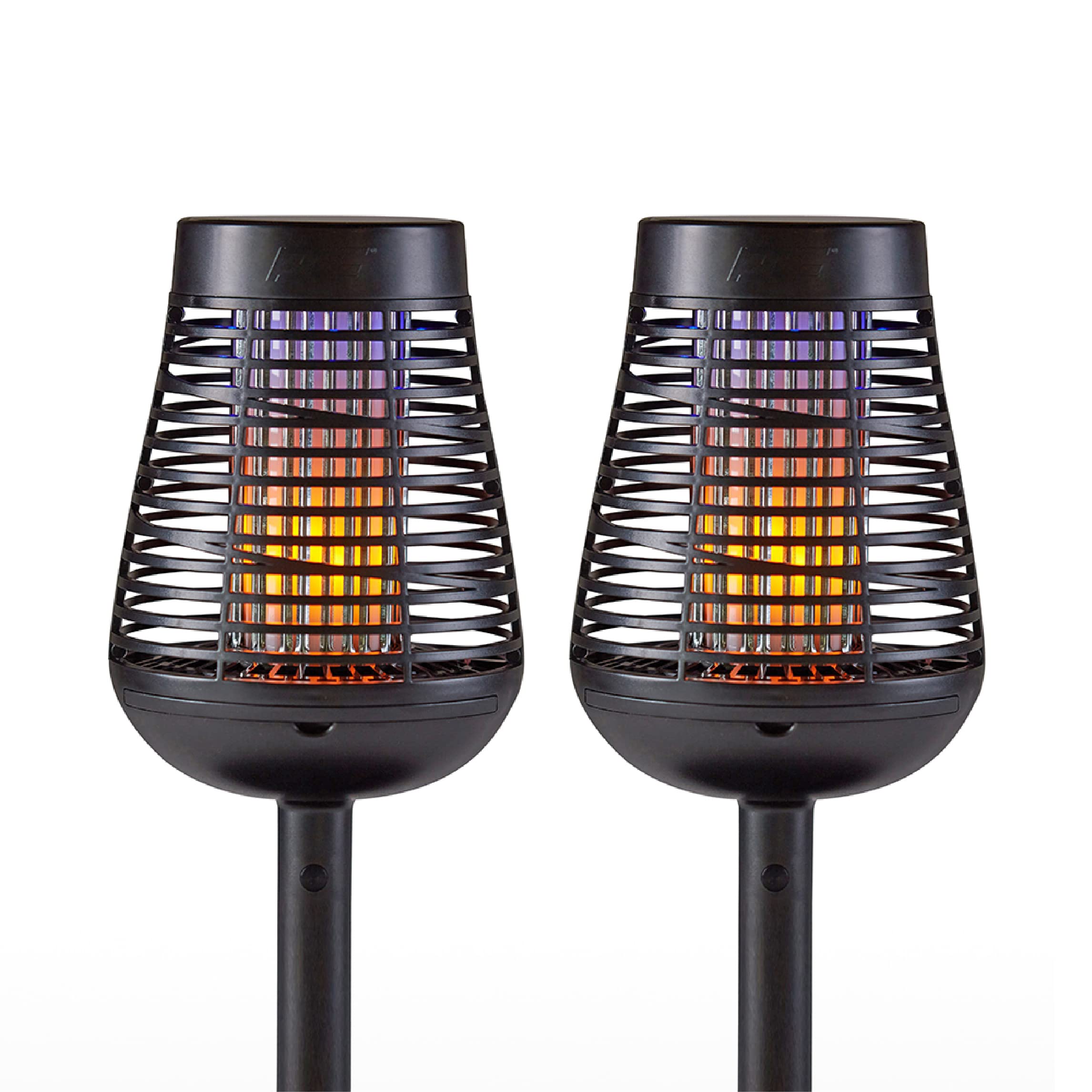 PIC Solar Insect Killer Torch (DFST), Bug Zapper and Flame Accent Light, Kills Bugs on Contact - Twin Pack