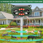 Ultrasonic Animal Repellent Solar Powered,Cat Repellent Outdoor,2024 Animal Deterrent Devices Outdoor with Motion Sensor & Flashing Light,Deer Repellent Devices for Repelling Squirrels,Raccoon,Skunk