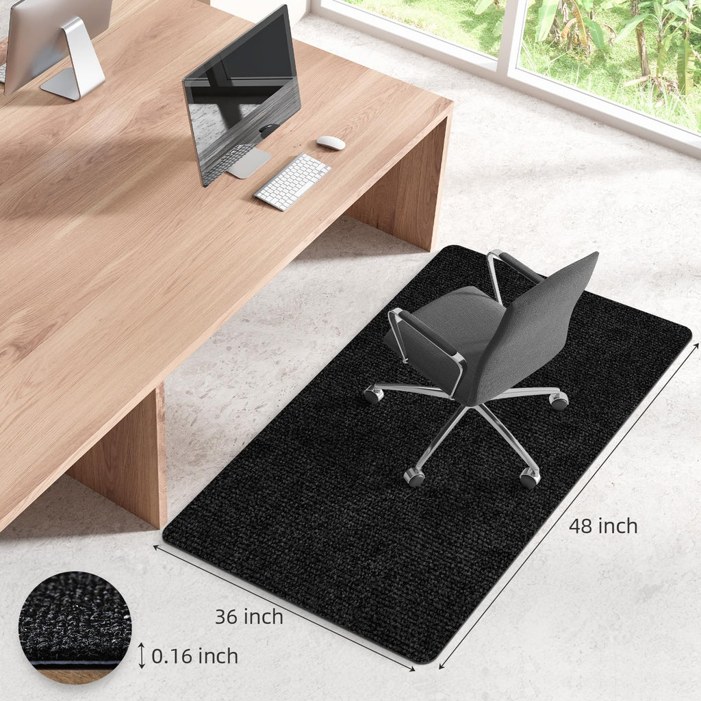 HomeMall Office Chair Mat for Hardwood and Tile Floor, Computer Chair Mat, Non-Slip Floor Protector, Under Desk Mat for Rolling Chair, Black(48"x36")
