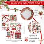BBTO 12 Sheets Christmas Rub on Transfers for Crafts and Furniture Christmas Rub on Transfer Stickers Winter Rub on Decals for Wood DIY Paper Home Decor, 5.5 x 5.7 Inch(Rustic)