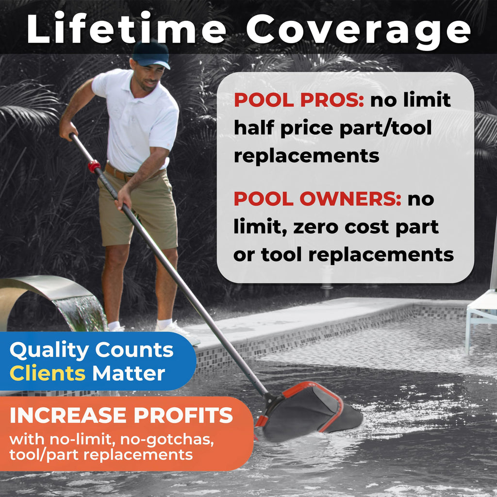 ProTuff PRO Ultimate Silt & Leaf Rake Bundle - 490 Promise Unlimited & Unconditional Replacements - 2-Items: 23" Medium & 17" Fine Mesh Pool Cleaner for Sand, Silt, Pollen, Leaves & Twigs