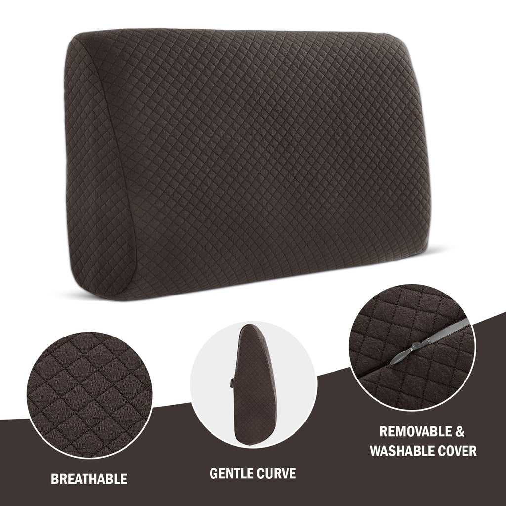 HOMBYS Lumbar Support Pillow for Recliner Chair, Memory Foam Back Support Cushion for Elderly,Extra Large Lumbar Support Pillow with Extension Straps, Thick Backrest for Home Reading
