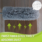IVYROLL Cobweb Duster with Extension Pole, Spider Web Brush & Ceiling Duster Kit for Cleaning, 100" Microfiber Feather Duster Cleaner with Washable Head for Ceiling Fan, Furniture, Home