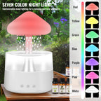 Rain Cloud Humidifier Water Drip with 5 Essential Oils, Cloud Diffuser with 7 Changing Colors Night Lights, Mushroom Humidifier Desk Bedside Water Drop Sound, White