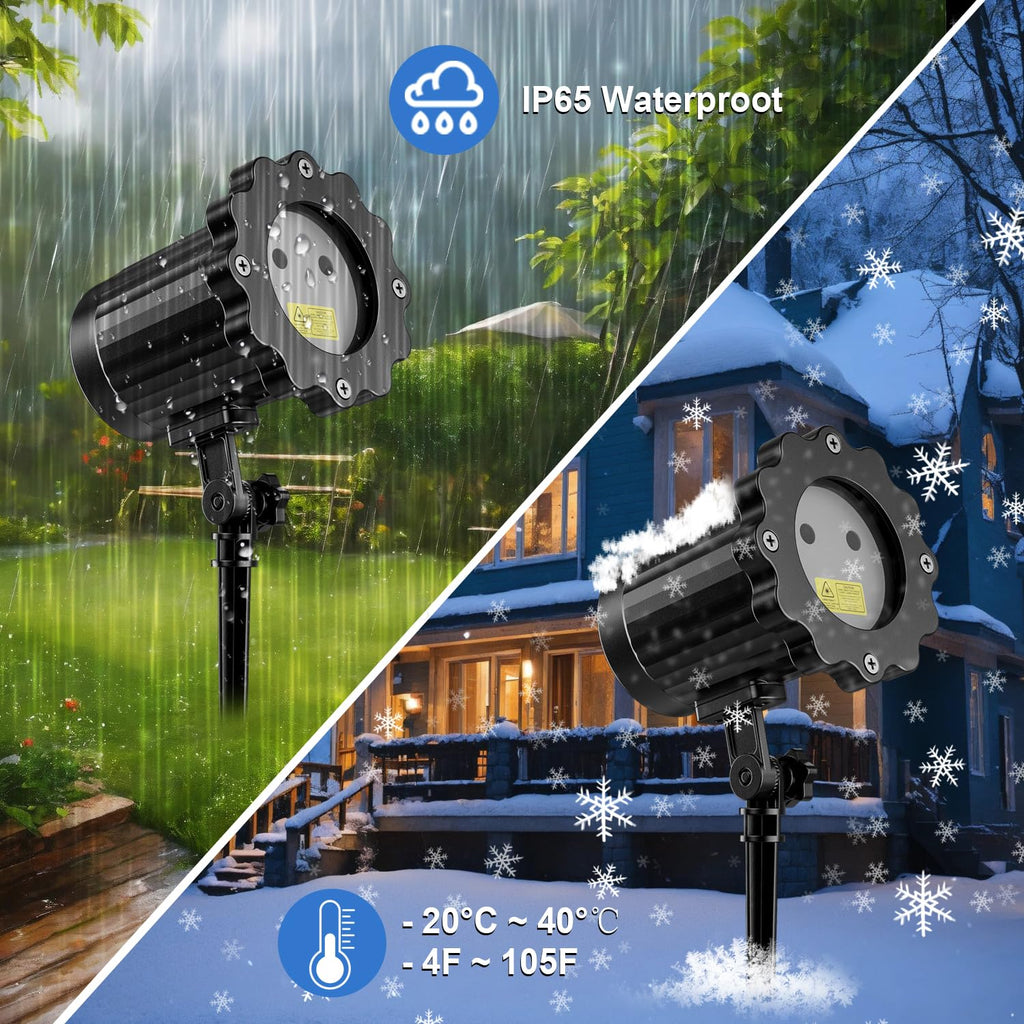 Christmas Laser Lights, Red Green Holiday Patterns Laser Light Projector with Rf Remote, Waterproof, Indoor Outdoor Decoration, Including Christmas Gift, Party, Gardens, Ceiling, Patio, Wall, Floor