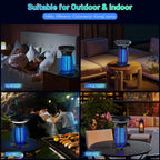Jinyeda Solar Bug Zapper, 3500V Mosquito Zapper for Outdoor Indoor, USB Rechargeable Night Bug Lights Fly Zapper, IP66 Waterproof Electric Mosquito Killer Lamp for Home, Backyard, Patio, Camping