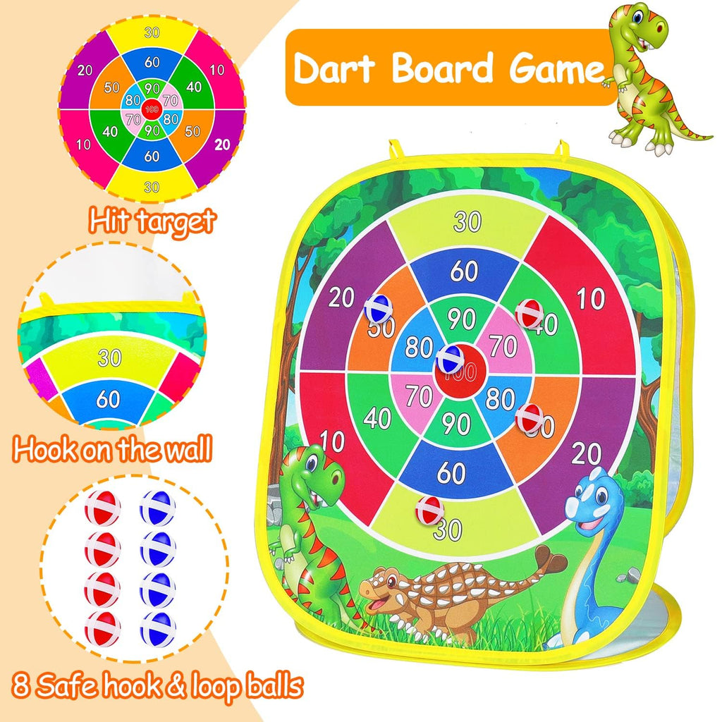 3 in 1 Bean Bag Toss Game for Kids, Toddler Toys for 2 3 4 5 Year Old Boys Girls Birthday Gifts, Dinosaur Cornhole Party Games Backyard Outdoor Outside Toys Ages 1-3 2-4 4-8 Christmas Easter Toy Game