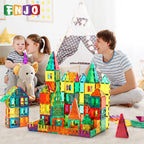 FNJO Magnetic Tiles, 110PCS Magnet Building Set, Magnetic Building Blocks,Construction STEM Learning and Playing Toys for Kids, Montessori Toy for Preschool Boys Girls Toddlers Classroom Must-Haves