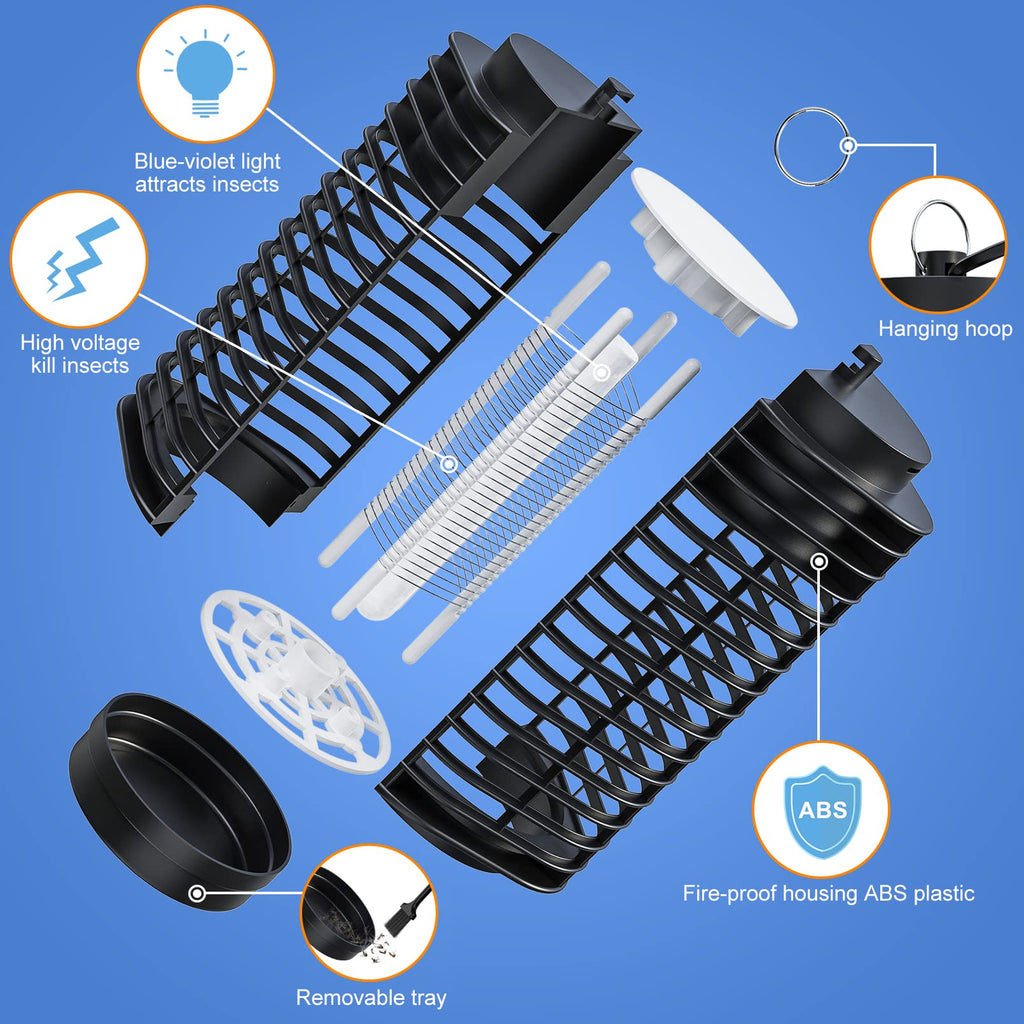 Bug Zapper Mosquito Killer, Electric Mosquito Zappers Fly Trap Indoor, Fly Zapper with High Powered UV Light for Insects, Indoor & Outdoor Mosquito Trap for Home, Patio