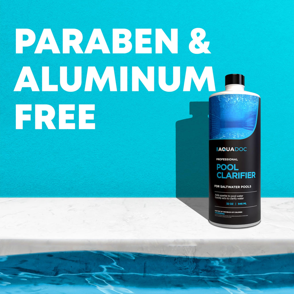 Pool Clarifier for Saltwater Pools - Pool Water Clarifier to Support Water Clarity in Inground and Above Ground Pools - Made in USA - AquaDoc - 32oz
